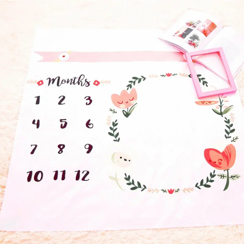 

Newborn baby Monthly Growth Milestone Blanket photography props Commemorate Rug Mat Background Cloth baby accessories