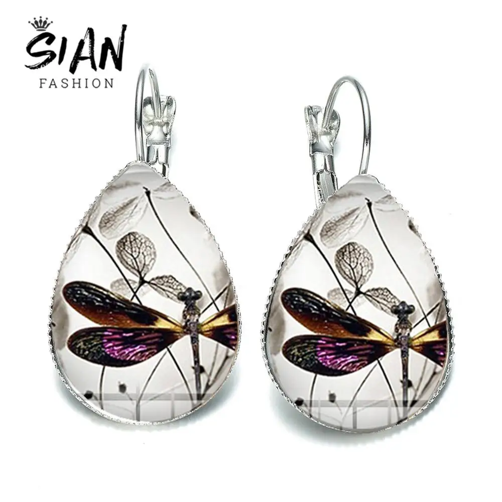 Азиатских симпатичная Стрекоза серьги в форме капли воды милые изображения