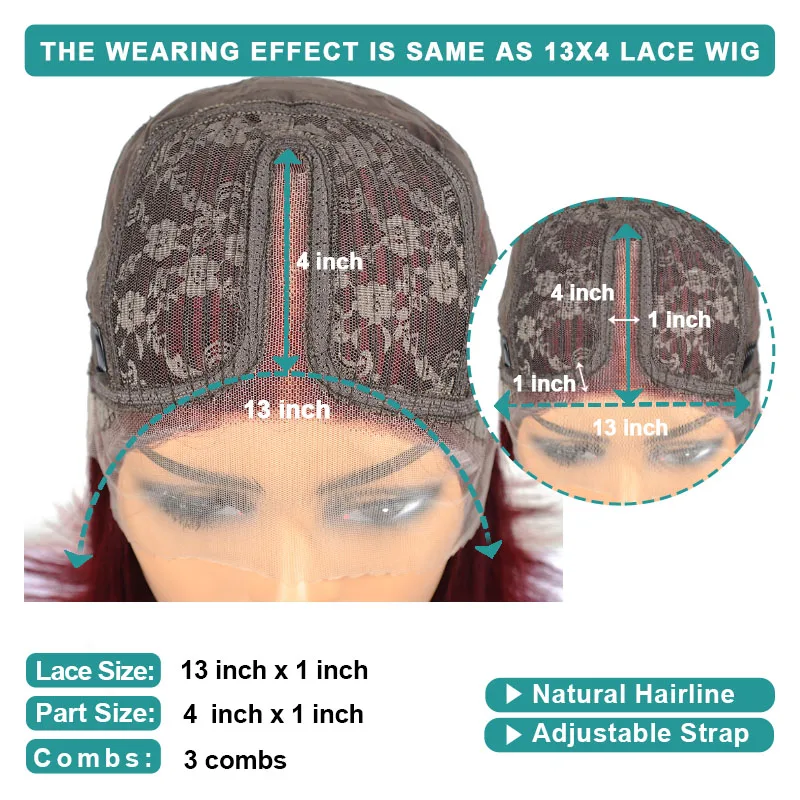 

Highlight Lace Front Wig 99J Body Wave Lace Front Wig Red Brazilian Remy Hair Wig Transparent 13x1 Lace Front Wig For Women 150%