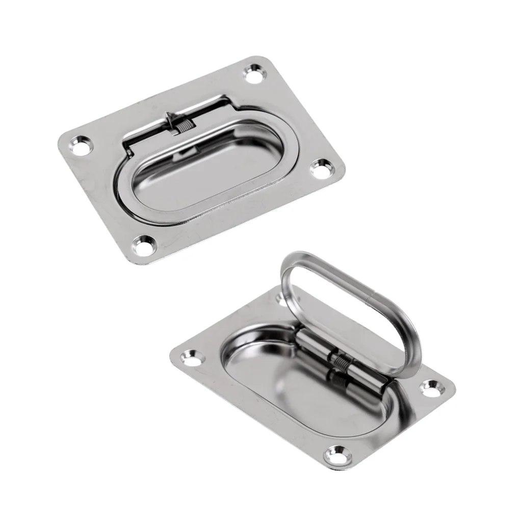 

2pcs 73mm Stainless Steel Spring Hatch Lift Handle Flush Mount Boat Marine