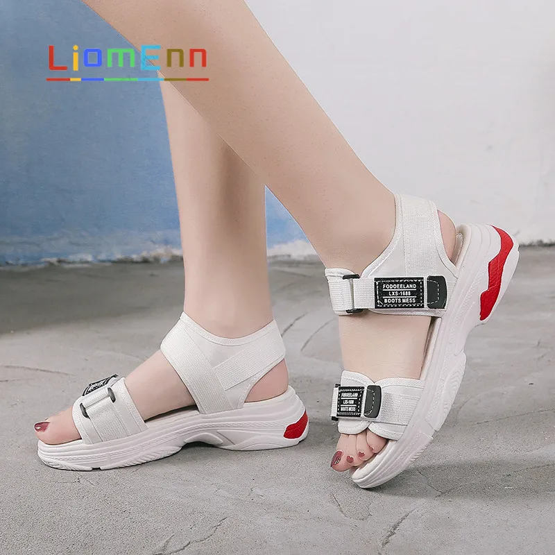 

Women's Platform Sandals 2021 Ladies Summer Sandals Women Shoes Designer Fashion Comfort Black White Beach Slipper zapatos mujer