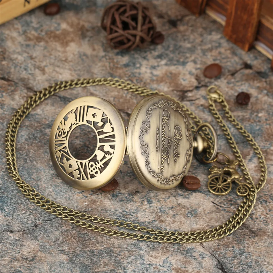 Тема подвеска Кролик бронзовые кварцевые карманные часы арабские цифры дисплей