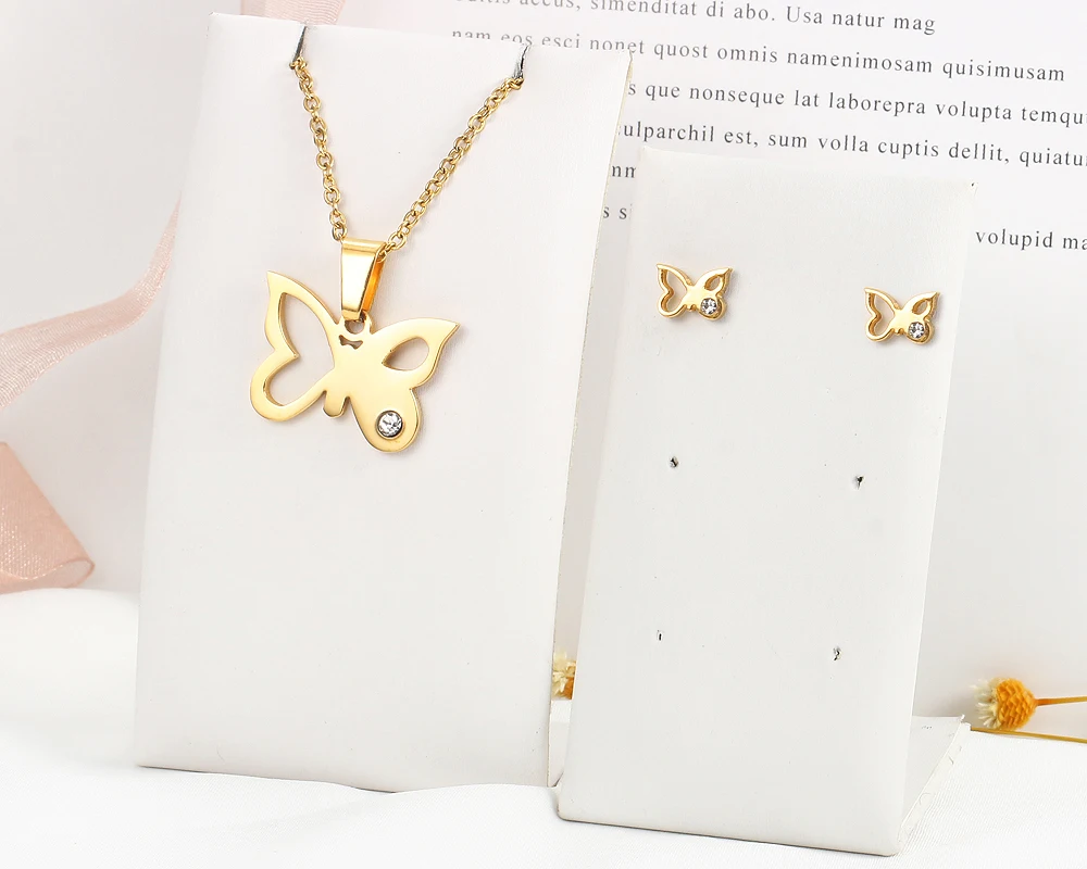 Cardy коала женские ожерелье серьги набор лист украшения из нержавеющей стали