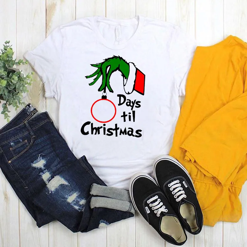TJCJFO винтажная рубашка Harajuku Merry Christmas женские футболки футболка Осень Топ Женская s