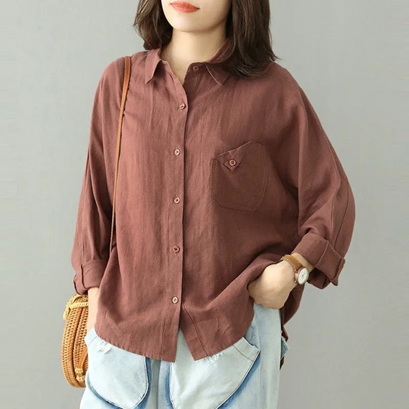 

High Quality Women Casual Shirt New 2020 Autumn Korean Style Solid Color Long Sleeve Tops Ladies Elegant Blouses Shirts P1298