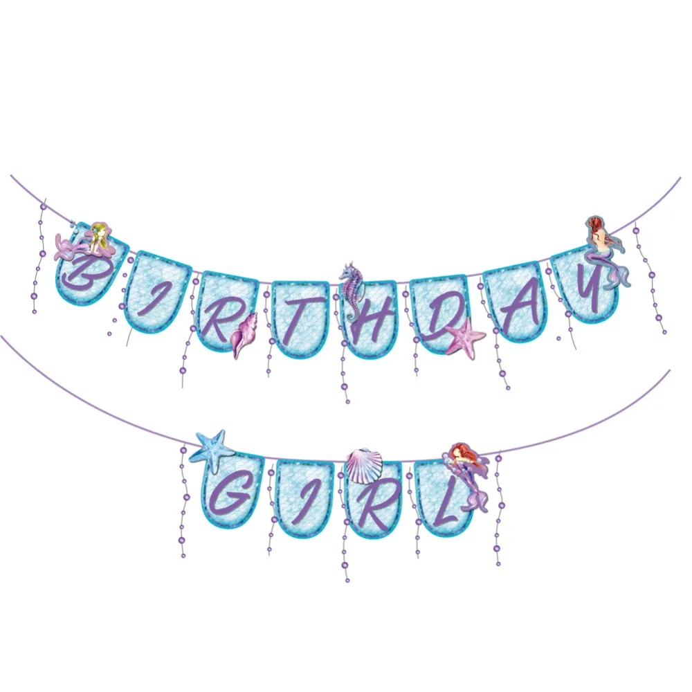 Тема русалки одноразовые принадлежности для вечеринки воздушный шар баннер