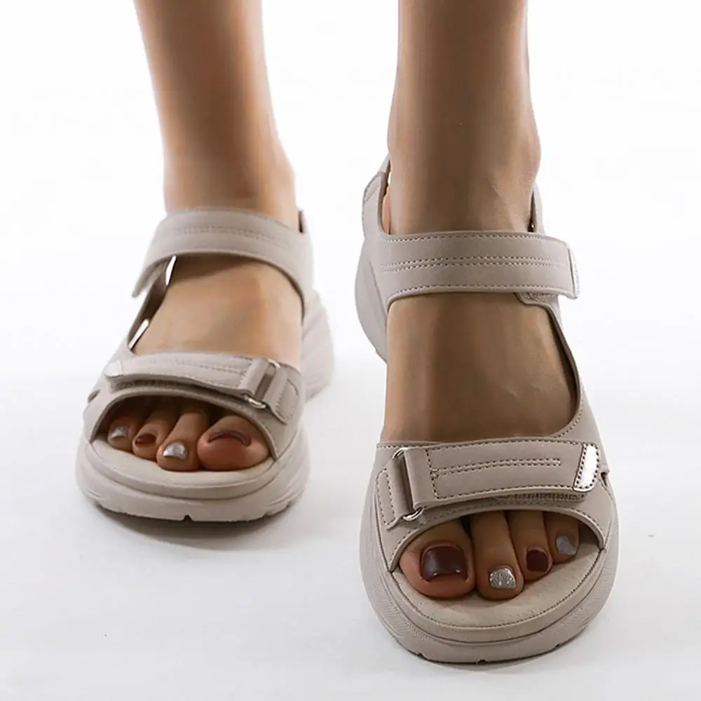 Women Summer Wedges Non-Slip Beach Open Tore Sandals Shoes 4