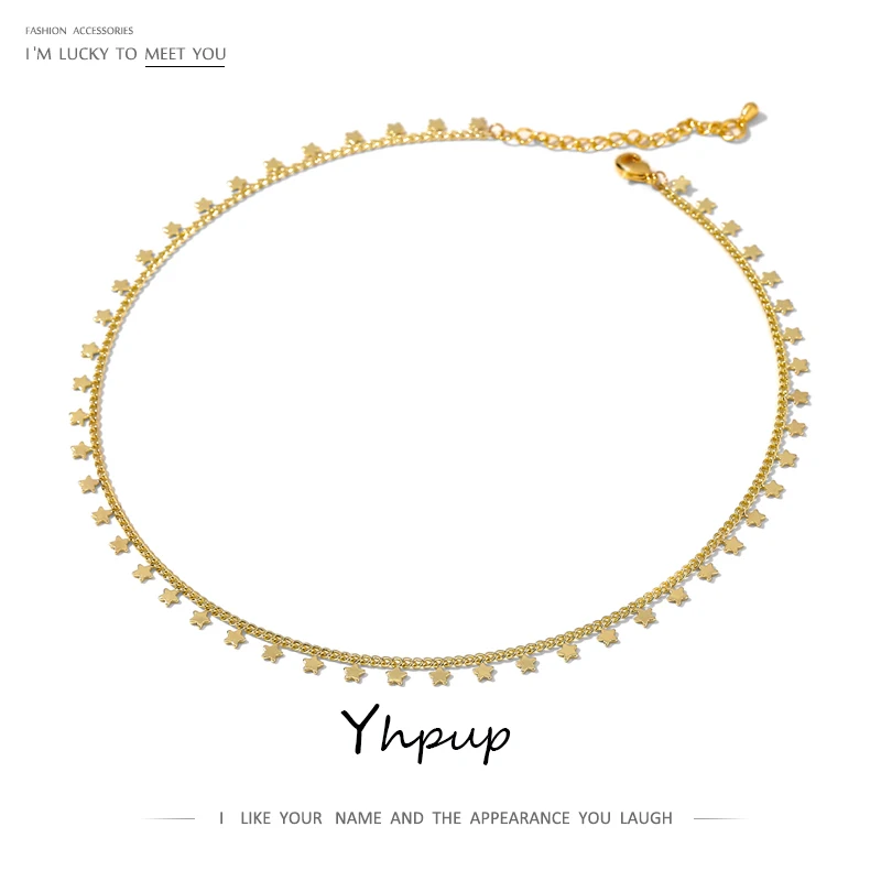 Женское металлическое ожерелье Yhpup минималистичное золотого цвета с длинной