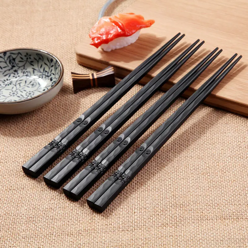 

1Pair Japanese Chopsticks Alloy Non-Slip Sushi Chop Sticks Set Chinese Gift Chopsticks Learner Kitchen Accessories