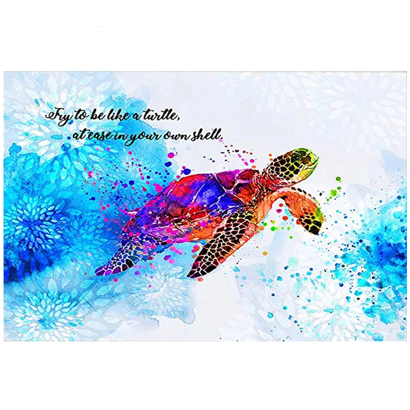 Wall Art Стикеры 5D Diy Алмазная картина написанная акварелью черепаха мозаика продажи