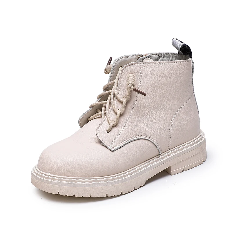 Детские ботинки обувь для мальчиков однотонные ботильоны из искусственной кожи