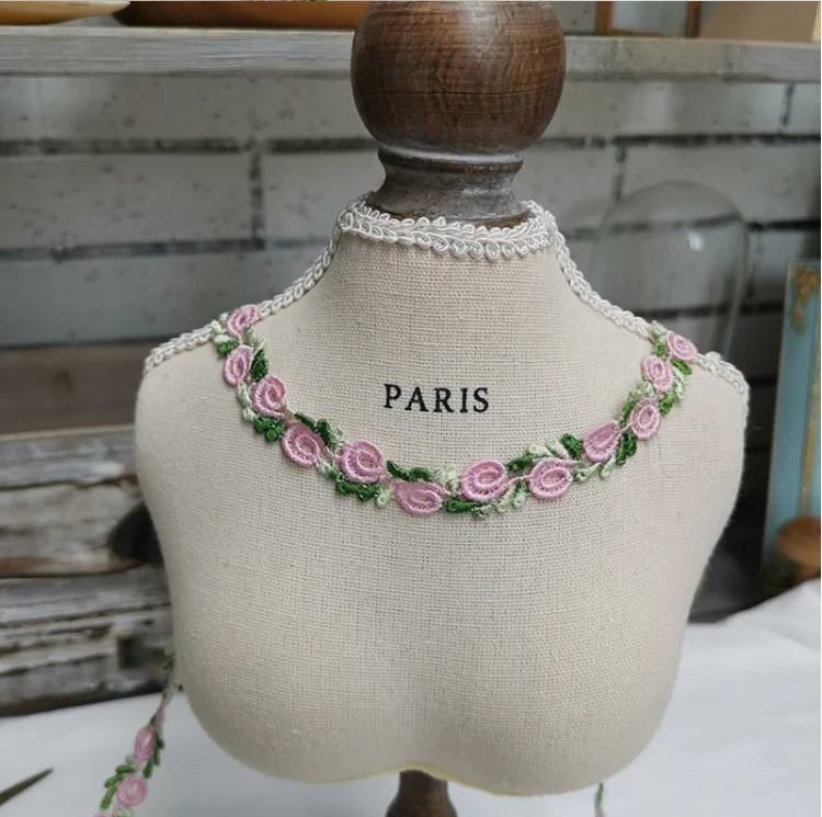 5 метров ширина 1 2 см красивая розовая кружевная отделка для свадебного платья