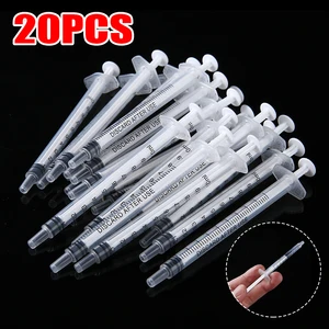 Одноразовые пластиковые шприцы для заправки питательных веществ, 20 шт., 1 мл, иглы в комплект не входят