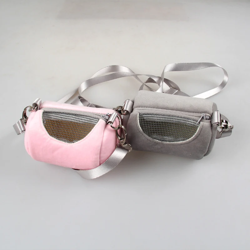 

Pet Cage Cross Body Accessories Cylinder Design Soft Practical House Travel Portable Squirrel Visible Mesh Hamster Carrier Bags