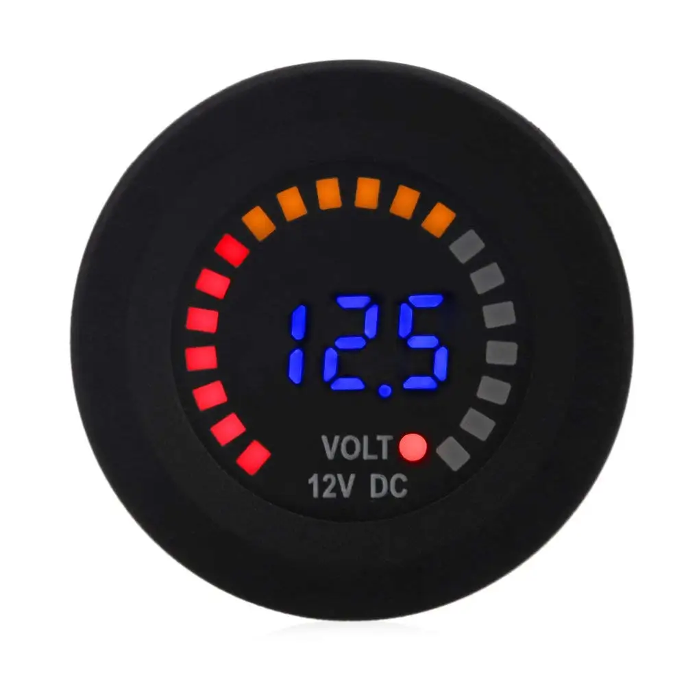 DIY Waterproof 12V DC Voltmeter Color LED Digital Display Scale Gauge Battery Tester for Marine Car Motorcycle Truck Boat RV | Автомобили
