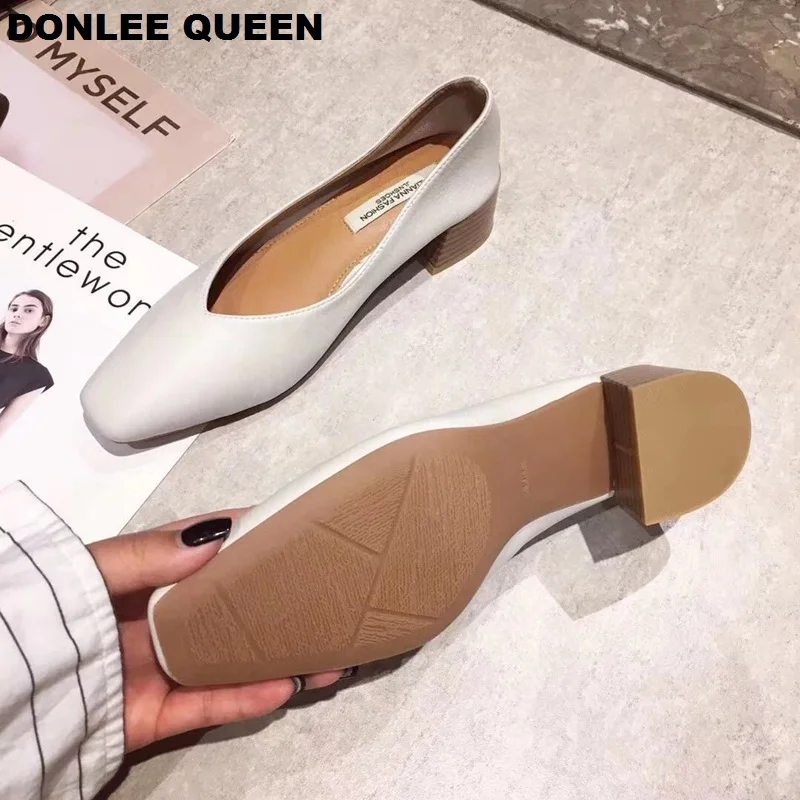 DONLEE QUEEN/обувь на толстом каблуке женские туфли-лодочки Рабочая обувь с квадратным