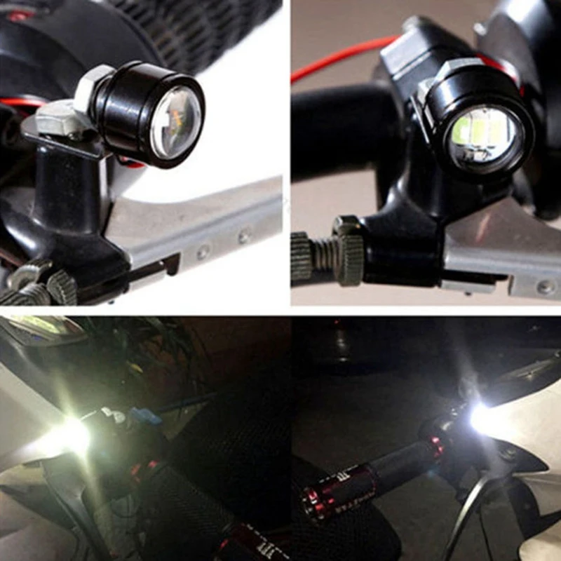 

2pcs Motorcycle Eagle Eye Flash 3 LED Light Fog lights Bright Driving Light Mini projector 12V Waterproof DRL Red Headlight