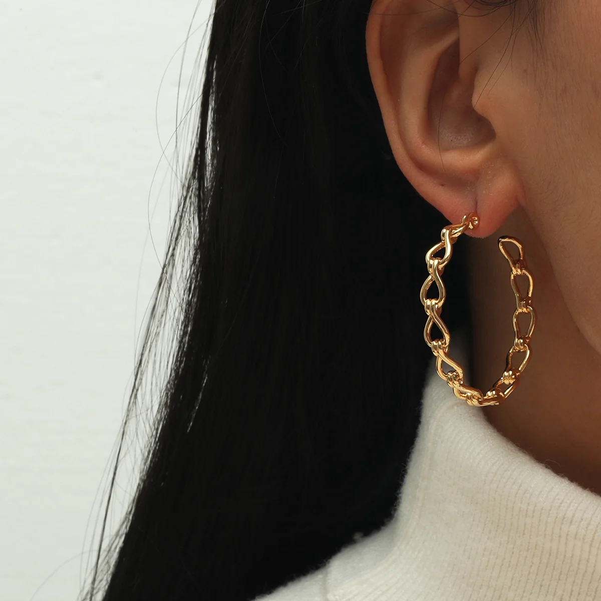 MOREDEAR 18KGP маленькие серьги в виде цепочки серебро 925 пробы с иглами для аурикулы 1 пара для женщин