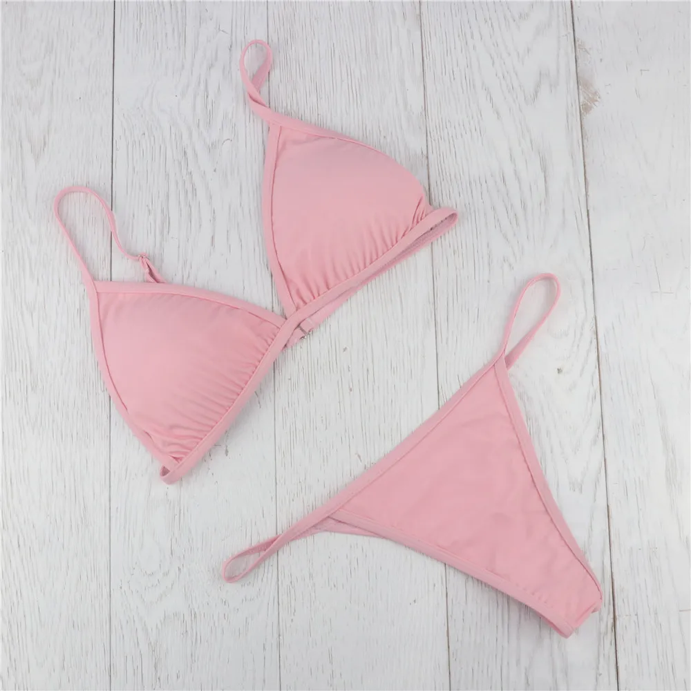 

Women Solid Summer Swimwear Bikinis Sexy Biquinis Set Push Up Bathing Suit Swimsuit Ladies Halter Beachwear Swimming Bikini