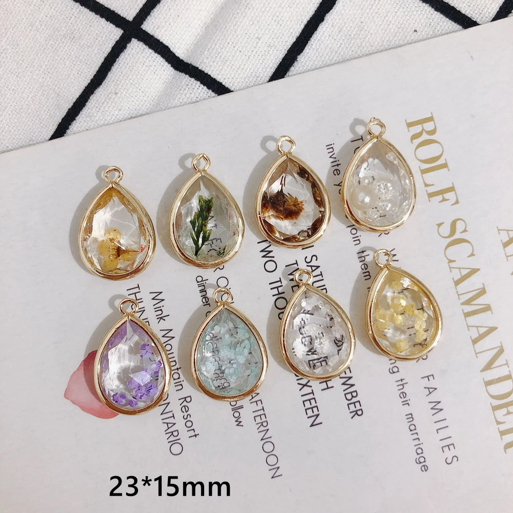 Рождественская елка настоящие листья капля медный ободок кулон сделай сам