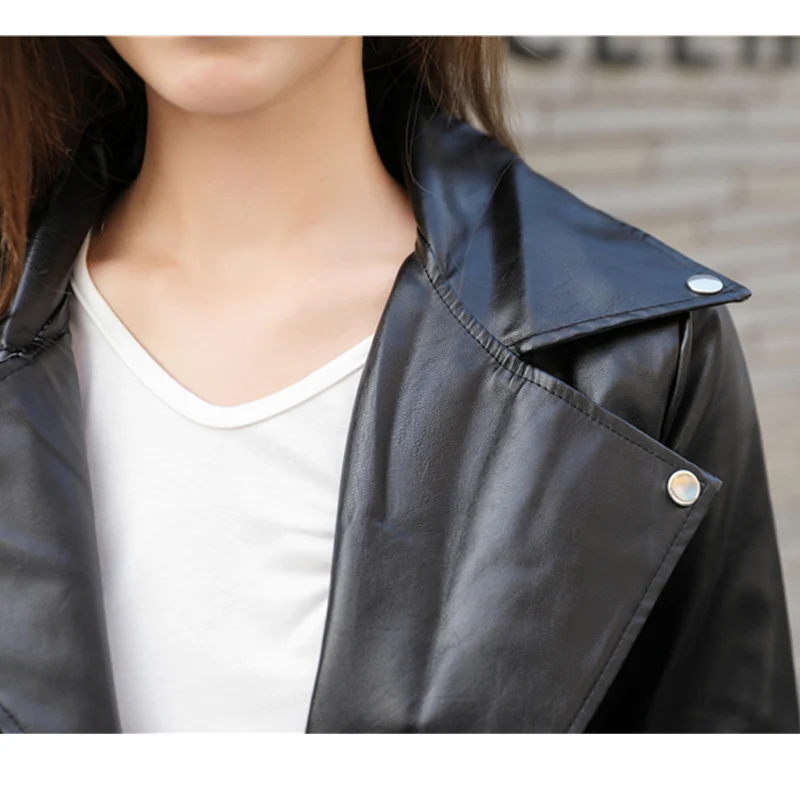 

Loose PU Faux Leather Jacket Women Spring Autumn fashion streetwear Female Classic Moto Biker Jacket Lady Basic Coat Outerwear