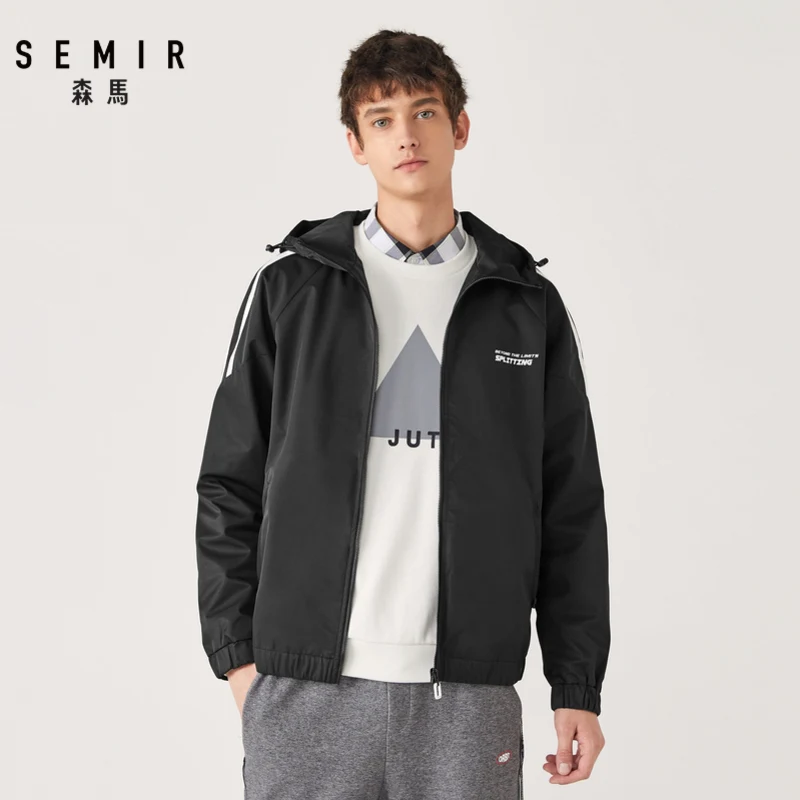 Куртка SEMIR мужская с капюшоном свободная ветровка принтом в гонконгском стиле |