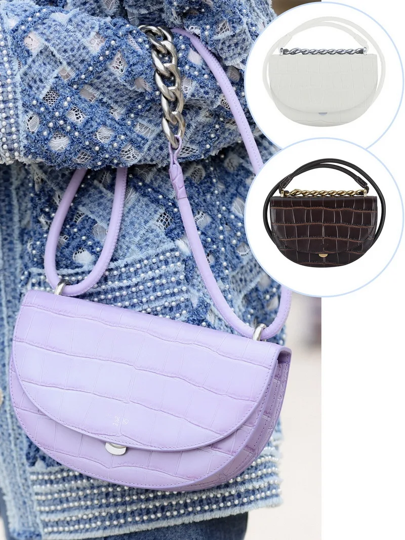 

Niche Crocodile Leather Saddle Bag Crossbody Bag