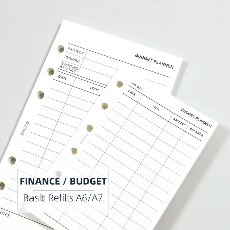 

MyPretties 40 Sheets Basic Finance Budget Refills Personal A6 A7 Filler Papers for 6 Hole Binder Organizer Notebook N.1312