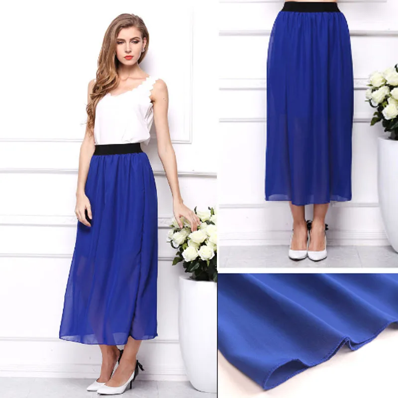 Женские Длинные свободные юбки с высокой талией однотонная плиссированная