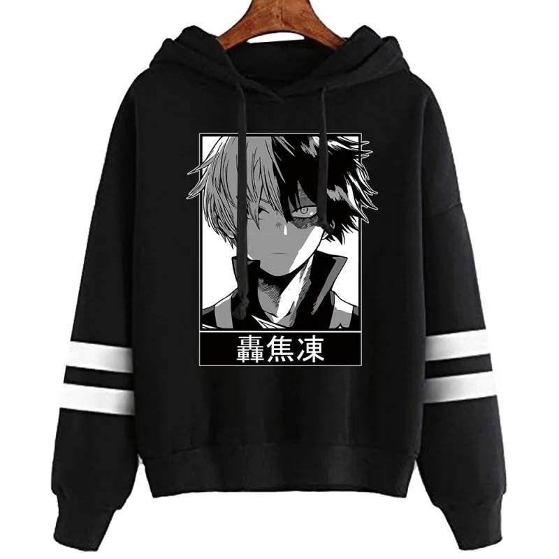 

My Hero Academia Shoto Todoroki Printed Hoodies Anime Striped Men Women Hooded Sweatshirt Pullover Tops