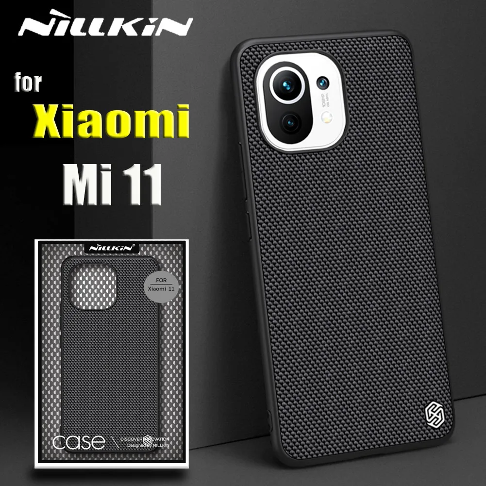 

for Xiaomi Mi 11 5G Case Nillkin Textured Nylon Fiber Durable Non-slip Soft TPU Shockproof Cover on Mi 11 Mi11 Funda Coque