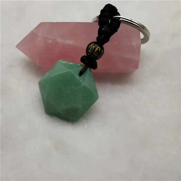 Прямая поставка Природный энергетический камень зеленый авантюрин Шесть звезд