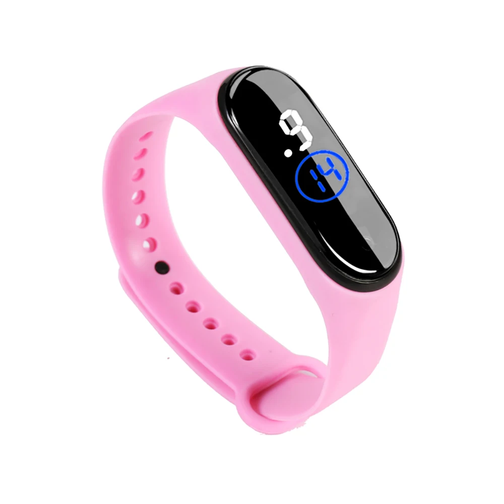 Pink Rovtop M4 Смарт светодиодный сенсорный электронные часы браслет водонепроницаемые мужские женские спортивные часы с месяцем День наручные часы Z4 - Цвет: Pink