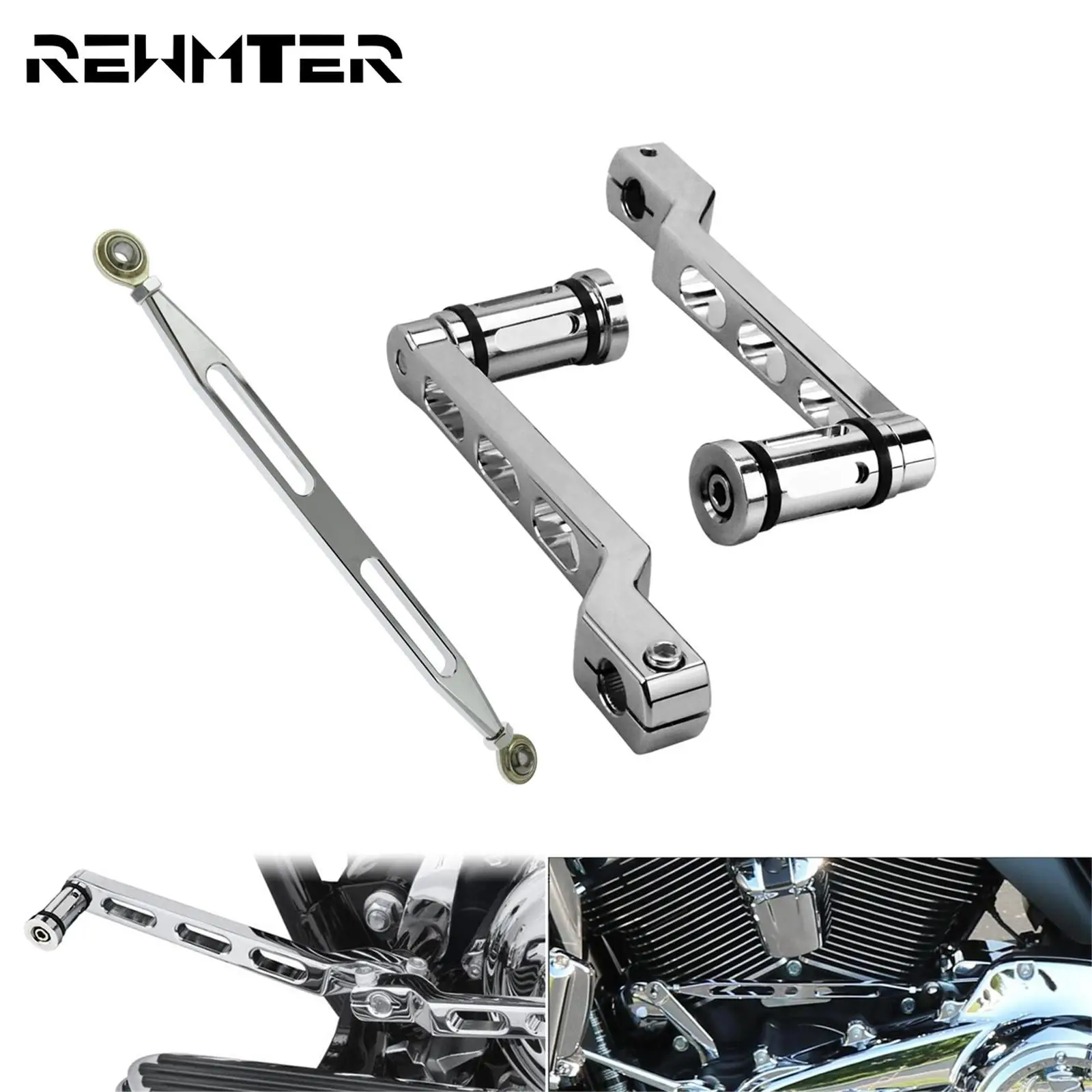 

330mm Gear Shift Linkage Brake Clutch Lever+ Pedal Heel Toe Shifter Shift Lever w/ Shift Pegs For Harley Touring Softail Dyna FL