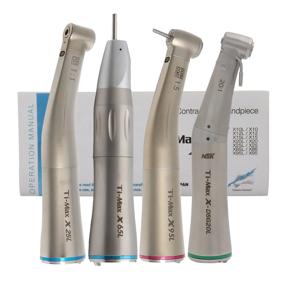 

Ti-Max стоматологический волоконно-оптический прямой нос X65L, контр-угол X95L 1:5 X25L 1:1 X-DSG20L 20:1, низкоскоростной наконечник, вал ротора
