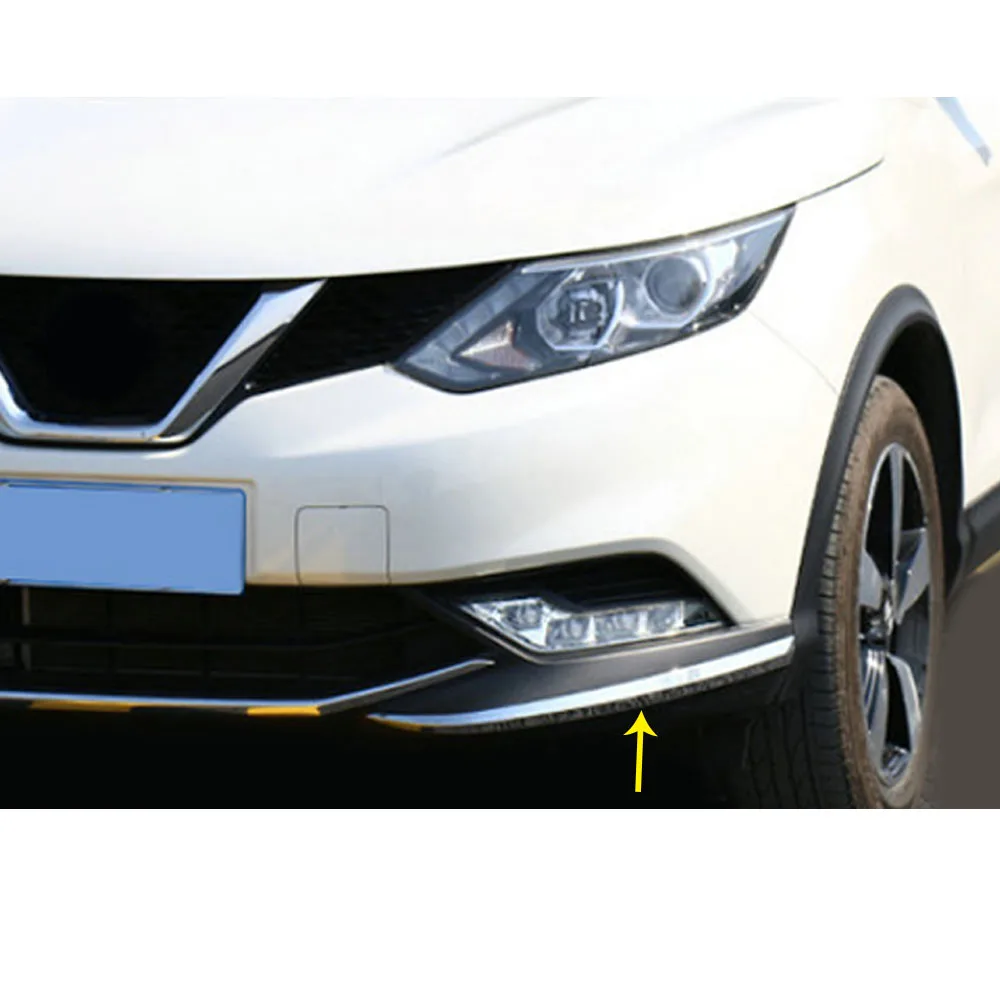 

Для Nissan Qashqai J11 2014 2015 2016 2017 ABS хромированный передний бампер Foglight прокладка для натирания век Накладка авто аксессуары