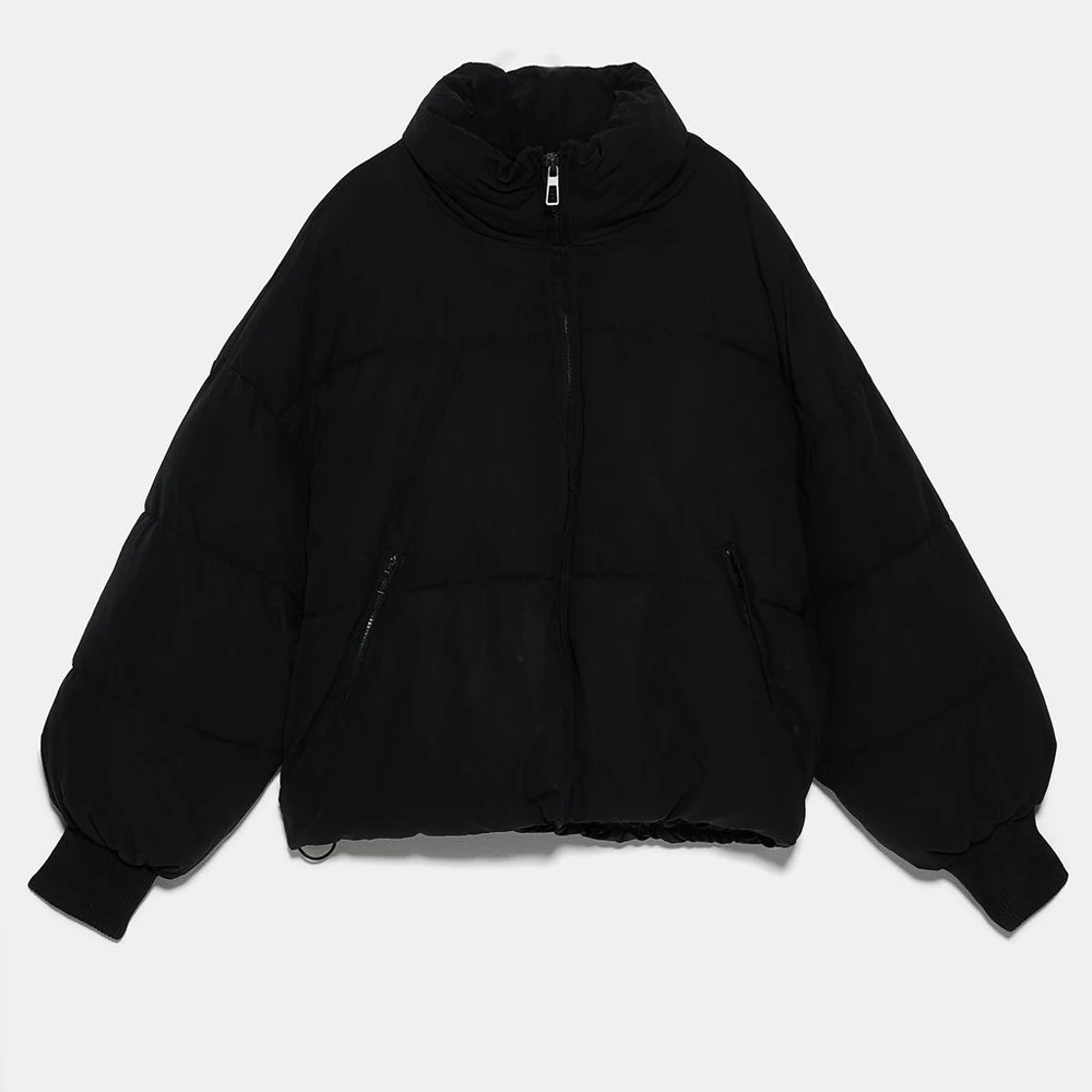 XNWMNZ Women Solid Khaki black Oversize Parkas Thick 2020 Winter Zipper Pockets Female Warm Elegant Coat Jacket High quality