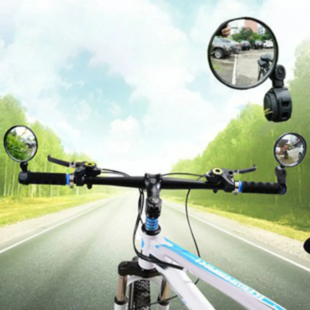 

High Definition Bicycle Rearview Handlebar Mirrors Cycling Rear View MTB Bike Silicone Handle Round Rearview Mirror