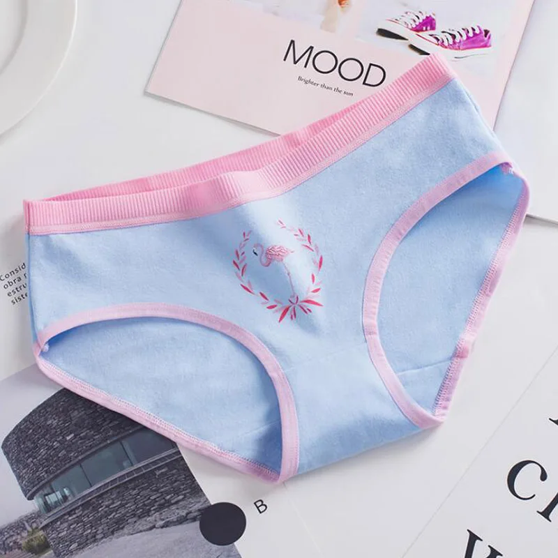 Новинка 4 шт. трусы с фламинго для подростков девочек удобные хлопковые детское