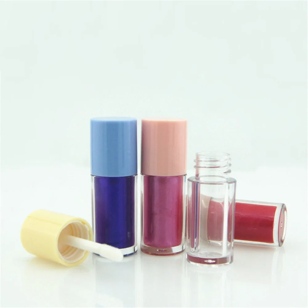 

Пустой тюбик для блеска для губ "сделай сам", 1 шт., 3,5 мл, пластиковый элегантный прозрачный контейнер для жидкой губной помады, круглые флако...