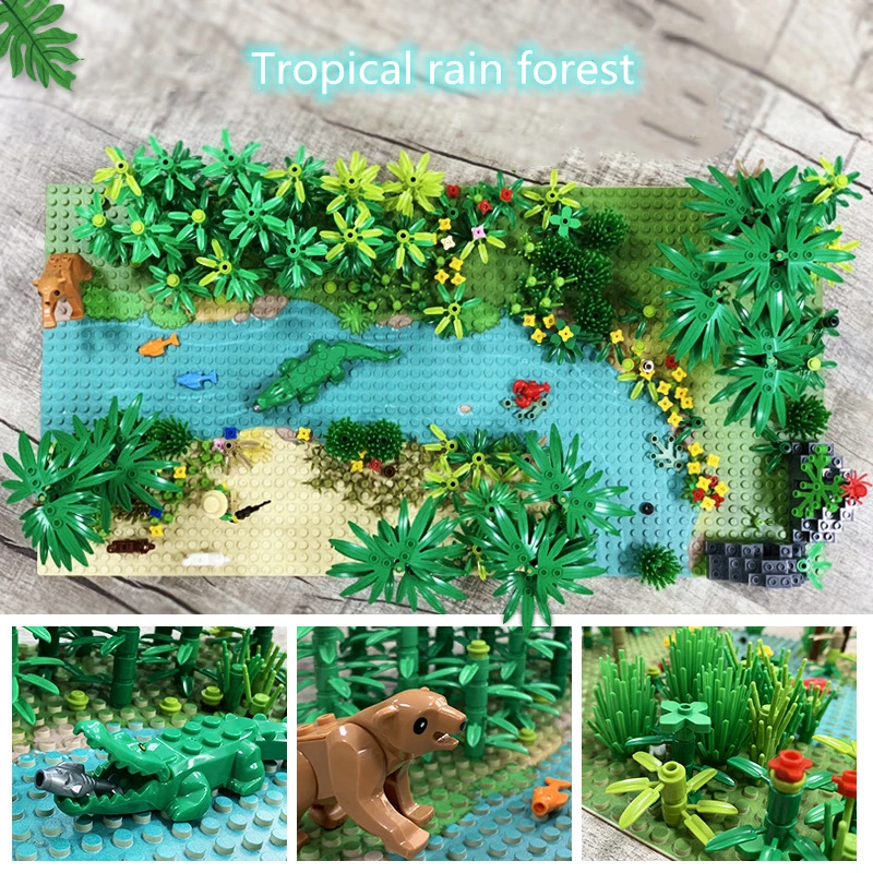 

Tropical rain forest building blocks toys free collocation with small particles scene simulation home furnishing articles toys