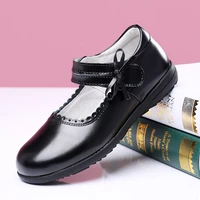 black kids shoes school uniform girls shoe genuine leather shoe flat sneaker breathable for princess student party