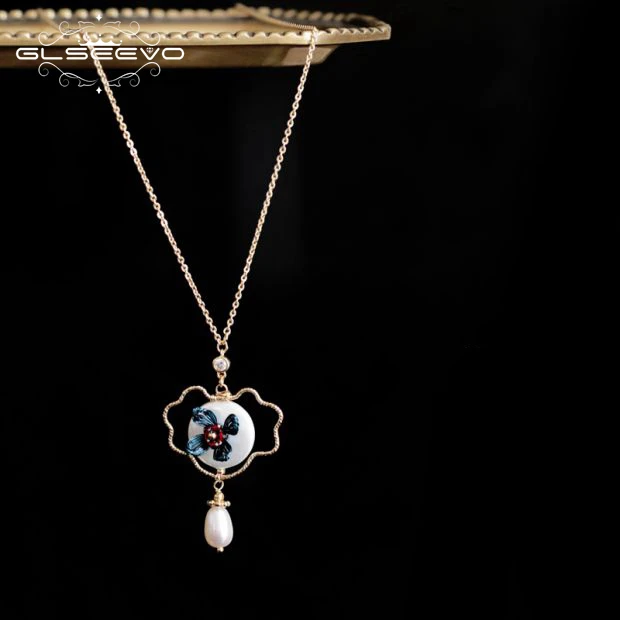 GLSEEVO натуральный жемчуг пресной воды кулон ожерелье для женщин Свадебные подарки