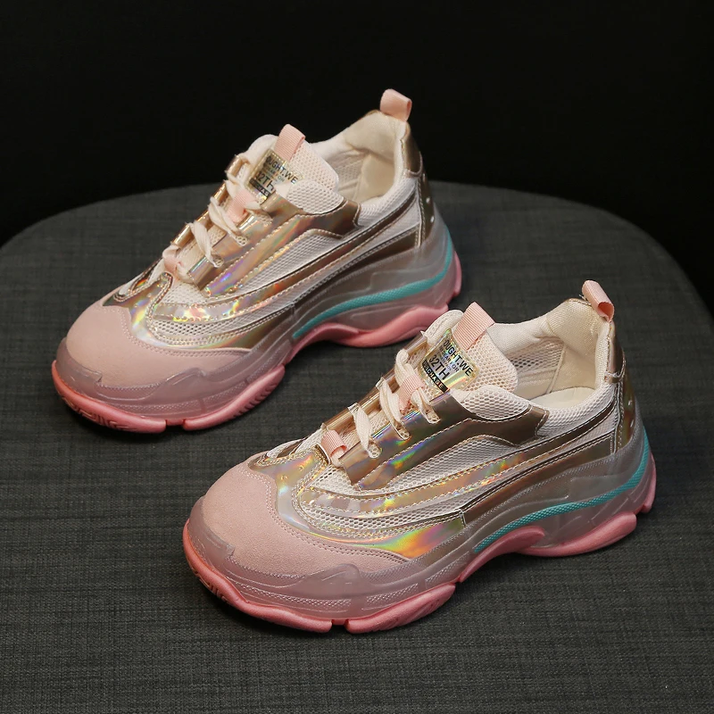 

2020 Women Shoes Spring Colorful Shoes Sneakers Women Fashion Retro Platform Shoes Ladies Footwear Breathable Mesh Sneakers