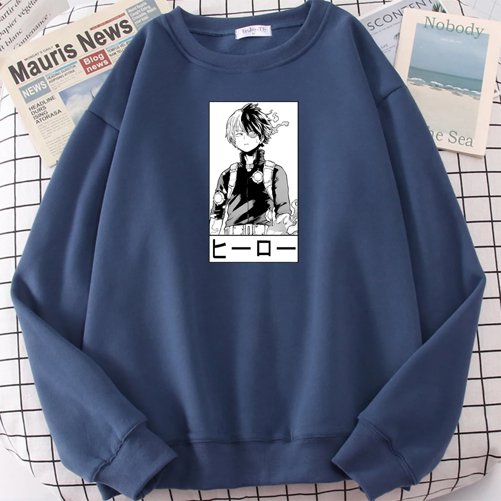 

Женская толстовка с рисунком аниме Моя геройская Академия Тодороки худи с принтом Женский пуловер большого размера с круглым вырезом Осенн...