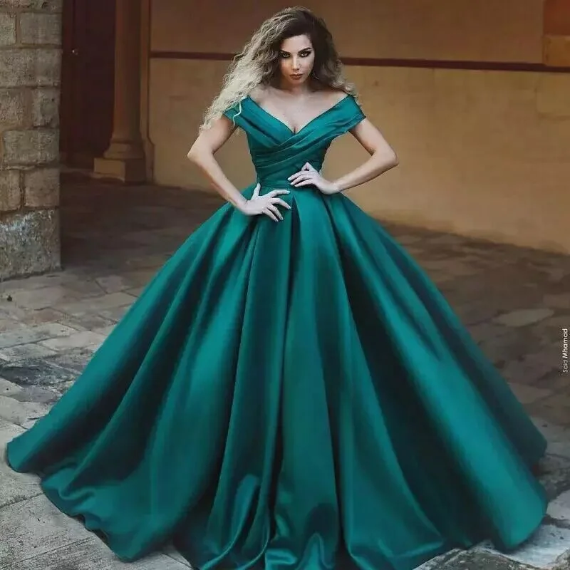 

Ladies Evening Dress Party Dress Sexy V-neck Satin One Shoulder Fashion Elegant Temperament