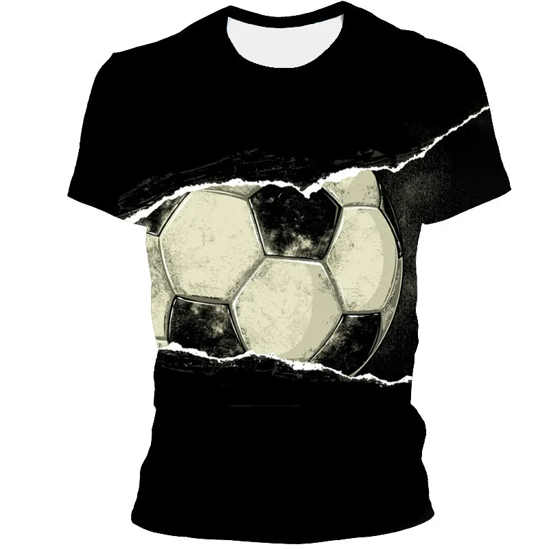 

Boys 3D printed short-sleeved T-shirt football sports new design quick-drying short-sleeved T-shirt summer 2021