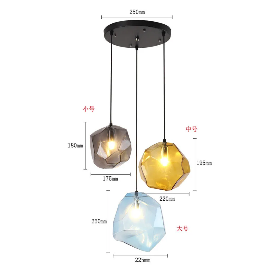 

Creative Colorful Glass Hanging Light Modern Minimalist Pendant Lights Bedroom Living Room Kitchen LED Pendant Lamps