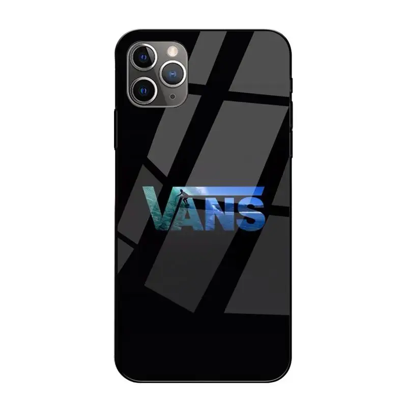

ZFGHSHYQ Street Fashion Vans Phone Case Tempered Glass For Iphone6plus 6S 7 7plus 8 X XS XSmax XR 11 12 Pro Max 12mini