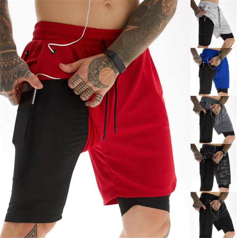 

Men Running Shorts 2 In 1 Sport GYM Shorts Men New Design Jogging Fitness Training Shorts Quick Dry Basketball Shorts
